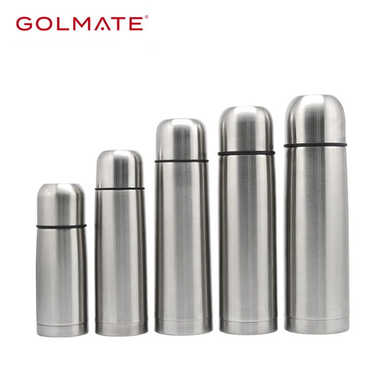 1L 304 Stainless Steel Double Wall Bullet Shape Vacuum Flask