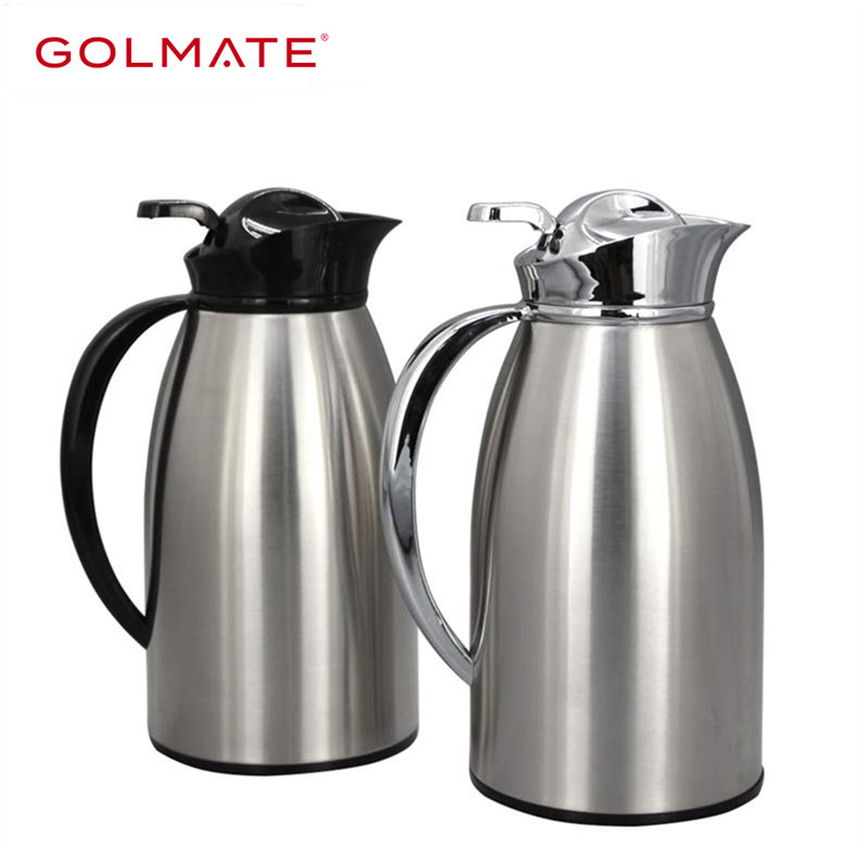 1l Custom Personalized SS Body Glass Liner PP Handle And Lid Classic Hot Water Jug