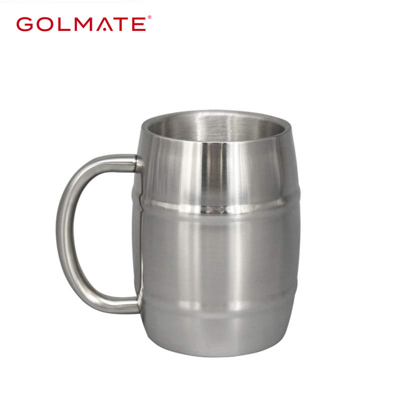 450ML Stainless Steel Drum Shape Coffee Travel Beer Mug Cup