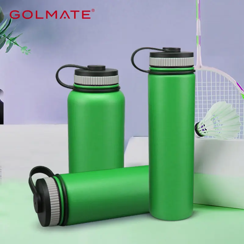 Wide Mouth Insulated Water Bottle with Non-slip Cover