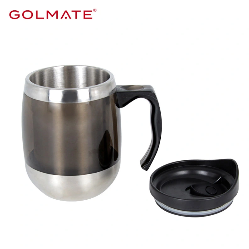 400ml Stainless Steel Travel Mug Office Insulated Cup with Handle