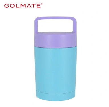 Portable Wide-mouth Stainless Steel Food Container with Handle Lid