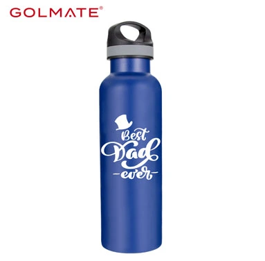 Golmate Custom 750ml Stainless Steel Sport Water Bottle with Carabiner Lid