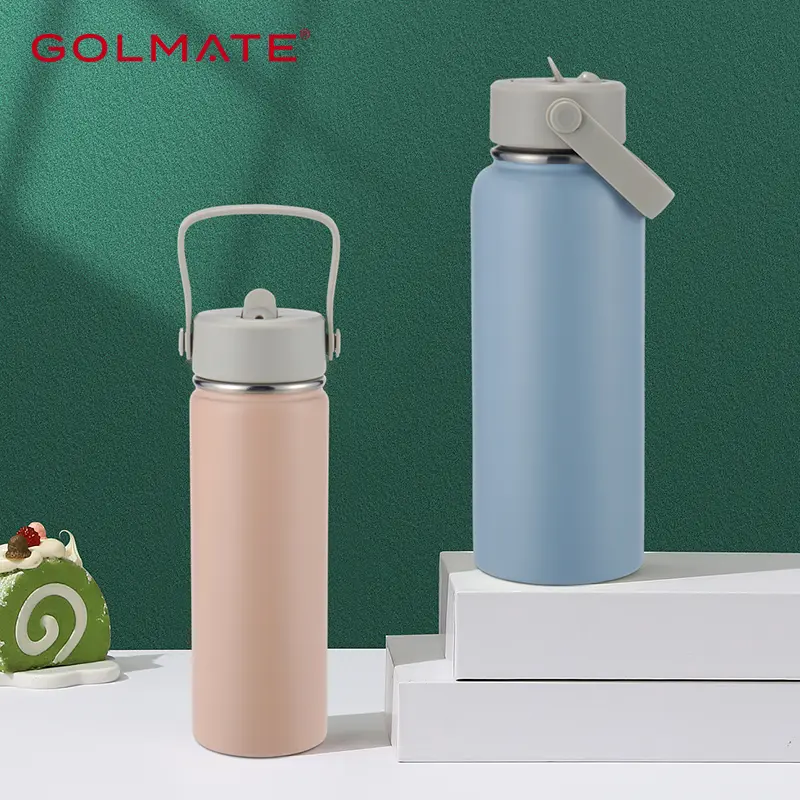 Golmate Insulated Water Bottle Straw Lid with Wide Mouth Large Capacity