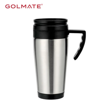 400ml PP inner Stainless Steel Travel Mug Wholesale with Sliding Leak Proof Lid