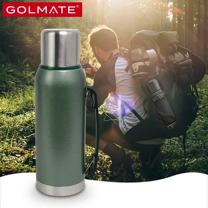 Big Capacity Stainless Steel Thermos Vacuum Insulated Wide Mouth Bottle with Handle