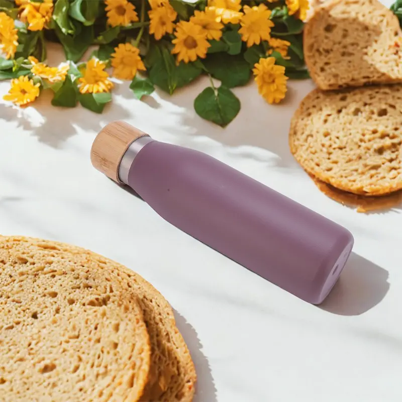 Golmate 500ml Bamboo Lid Stainless Steel Water Bottle